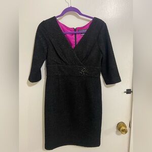 Elegant Black Dress with Pink Lining Jessica Howard size 8P